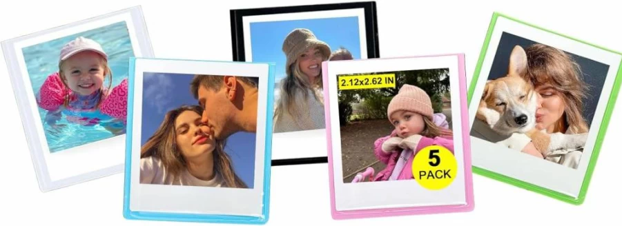 CAIYOULE 20 Pack Magnetic Photo Frames for Fujifilm Instax Mini Polaroid Pictures - 3 Inch Mini Fridge Frames for Refrigerator, School, Office, Home Decor