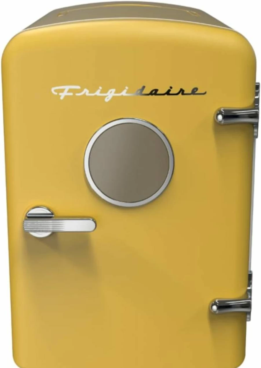 Frigidaire 0.3 Cu Ft Mini Fridge for 6 Cans - Compact Beverage Cooler in Yellow
