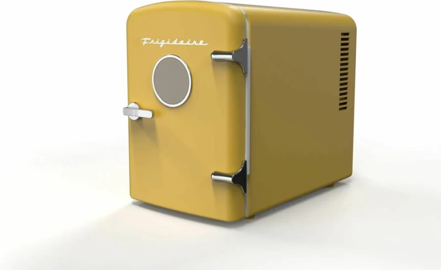 Frigidaire 0.3 Cu Ft Mini Fridge for 6 Cans - Compact Beverage Cooler in Yellow