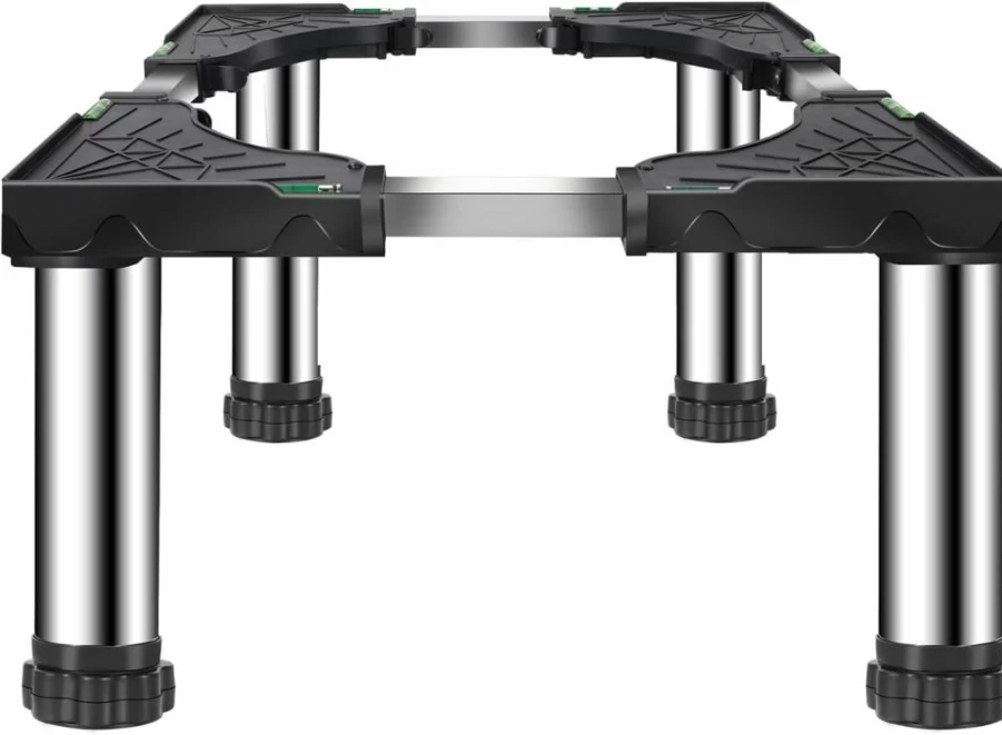 Ailahloe Adjustable Mini Fridge Stand with Anti-Vibration Base - 11.4" to 12.6" Height, 340Lbs Capacity for Refrigerator, Washing Machine, Dryer & Dishwasher