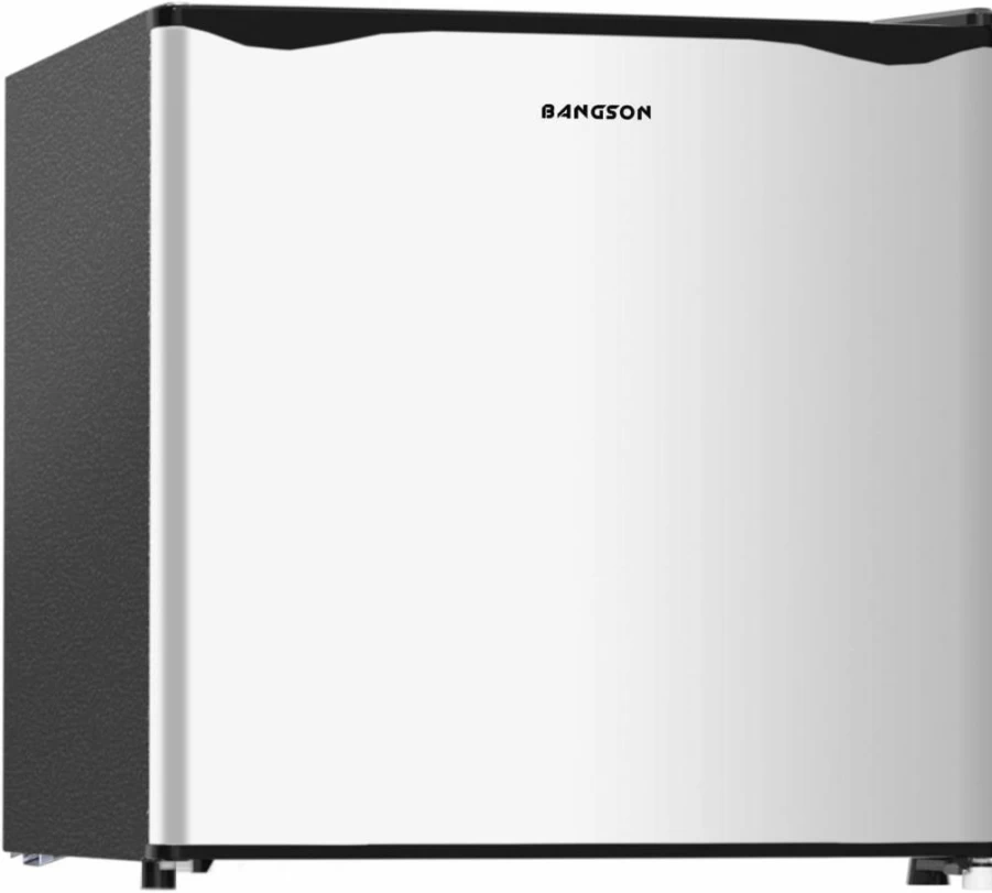 BANGSON 1.6 Cu.Ft Mini Fridge with Freezer, Reversible Door Compact Refrigerator for Office, Bedroom, Dorm - Energy Efficient Small Appliance