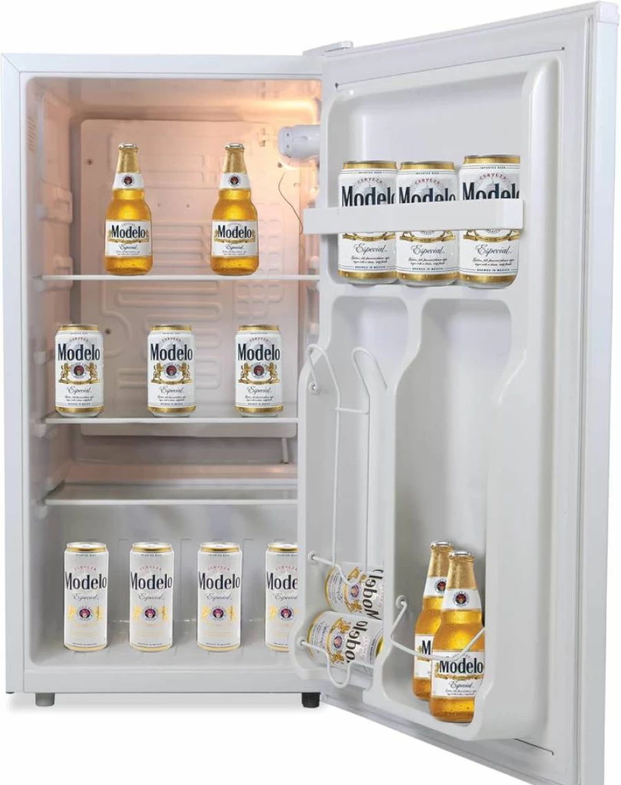 Koolatron 3.2 Cubic Feet Compact Mini Fridge for Kitchen, Bedroom, Office, Dorm - Energy Efficient, Freestanding White Refrigerator for Wine, Drinks, Beverages