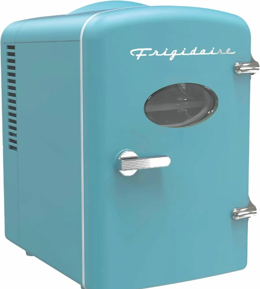 Frigidaire Retro Mini Fridge - 6 Can Portable Cooler for Car, Office, Bedroom, Dorm | AC/DC Power