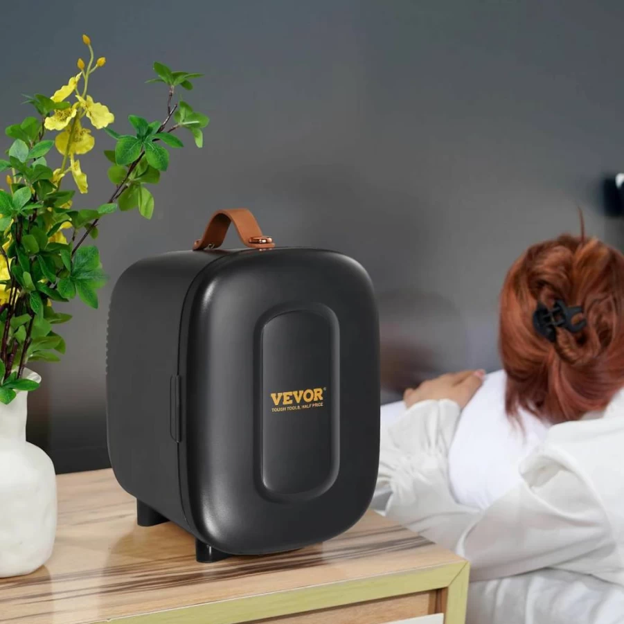 VEVOR 10L Mini Fridge - Portable AC/DC Cooler & Warmer for Drinks, Skincare, Breast Milk, Office, Dorm, Car, Travel, White Compact Refrigerator