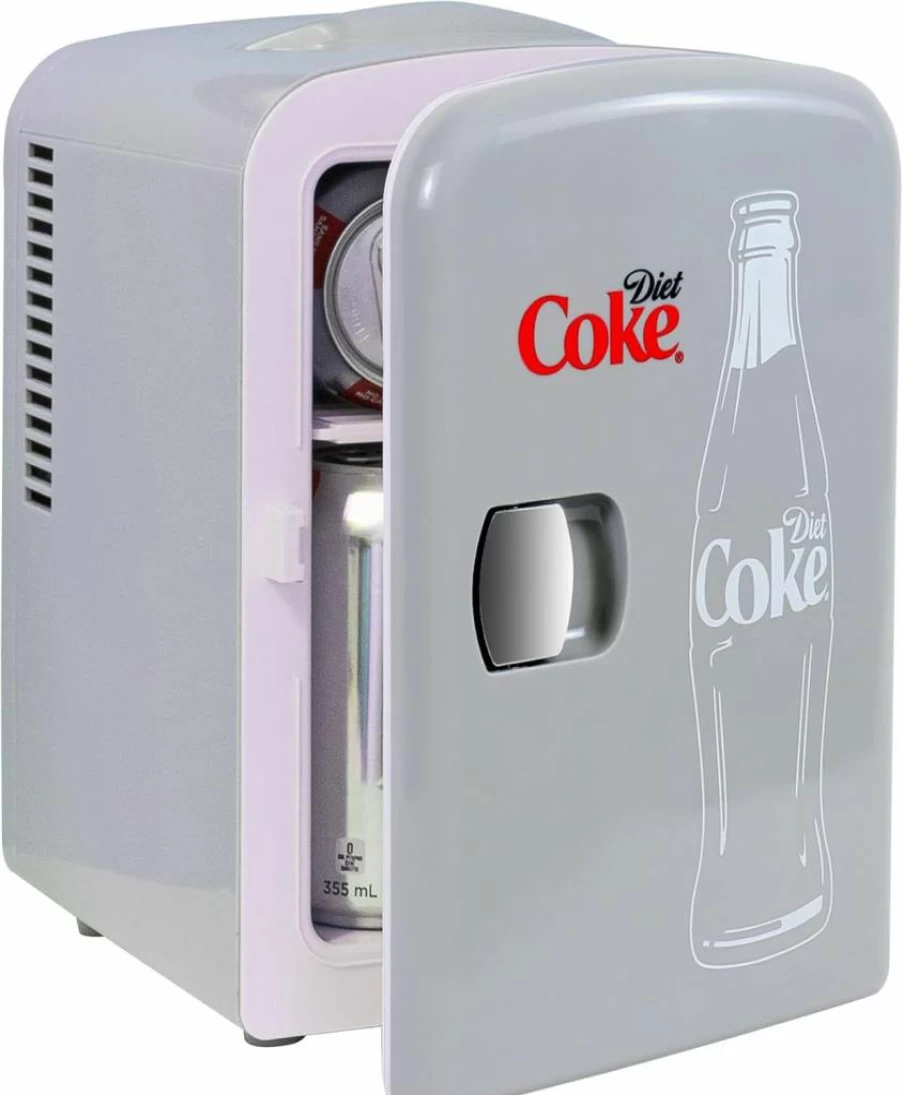 Koolatron Mini Fridge for Drinks - 6 Can Portable Cooler for Soda, Wine, Breast Milk, Office, Dorm, Car, Outdoor - 12V/110V Compact Refrigerator for Bedroom, Patio, Table Top Use