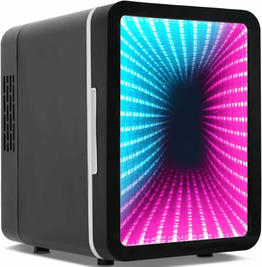Iceblue 4L Mini Skincare Fridge - Thermoelectric Cooling, Dimmable LED Mirror, AC/DC Power for Cosmetics (Pink)