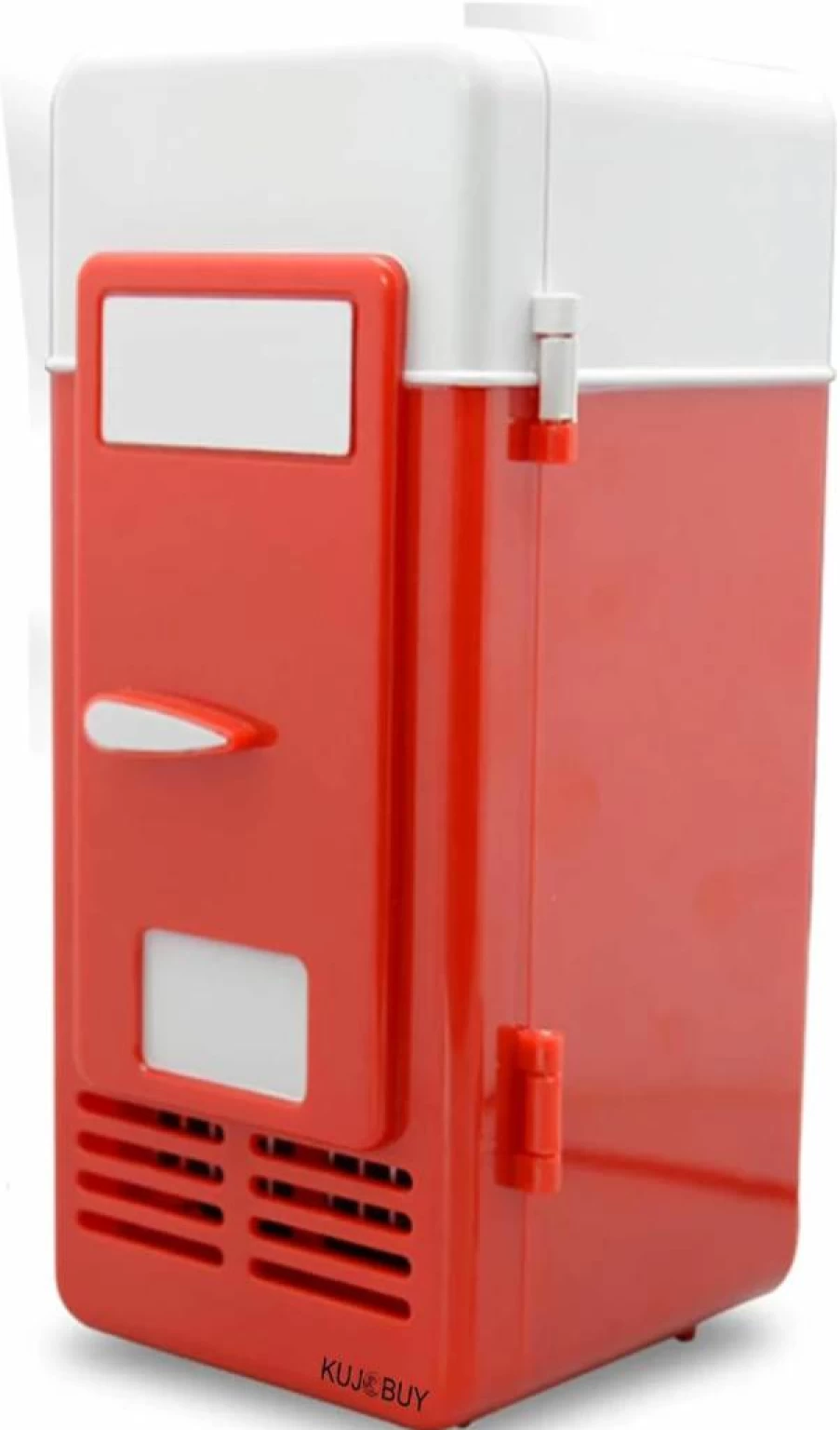 KUJOBUY Mini USB Fridge - Portable Cooler for Cans, Beverages, and Laptops - Compact Red Freezer for Soda, Drinks, and Small Snacks