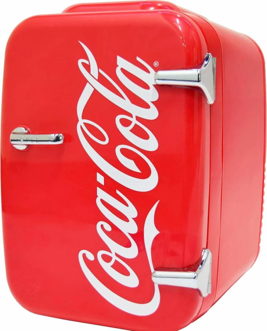 Cooluli Retro Coca-Cola 4L Mini Fridge - Portable Cooler & Warmer for Drinks, Food, Skincare - 12V AC/DC, USB - Ideal for Bedroom, Car, Office, Dorm (Red)