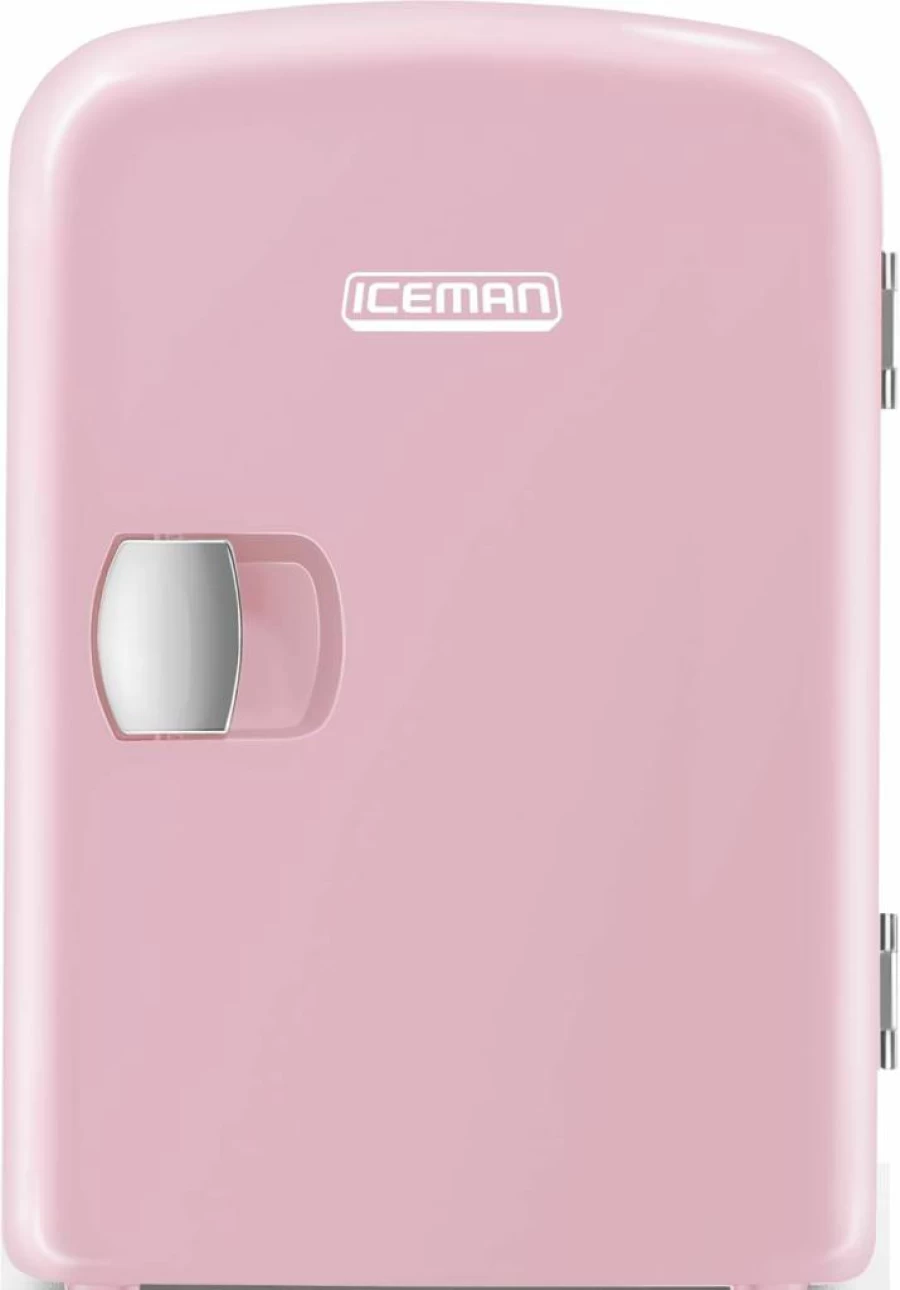 Chefman Pink Portable Mini Fridge - 4-Liter Personal Cooler & Warmer for Skincare, Snacks, Drinks, Compact & Lightweight for Travel, Office, Dorm