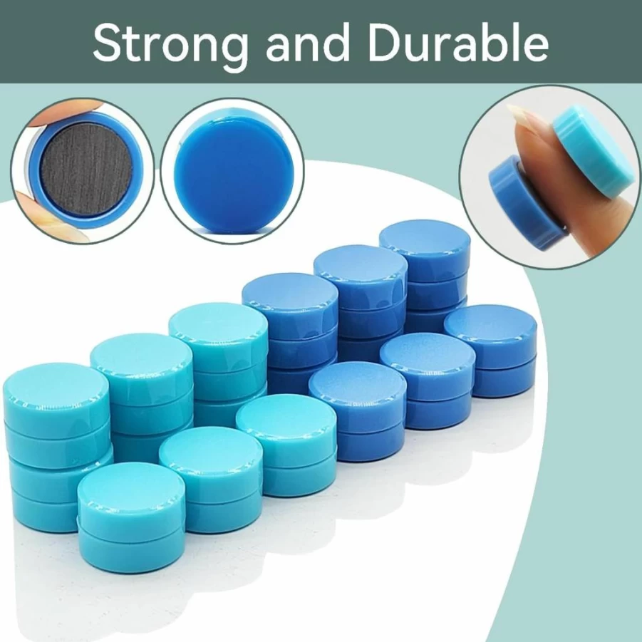 DUJEQM 20Pcs Heavy Duty Refrigerator Magnets - Strong Round Mini Fridge Magnets for Whiteboard, Locker, Classroom, Office & Kitchen Decor (Green)
