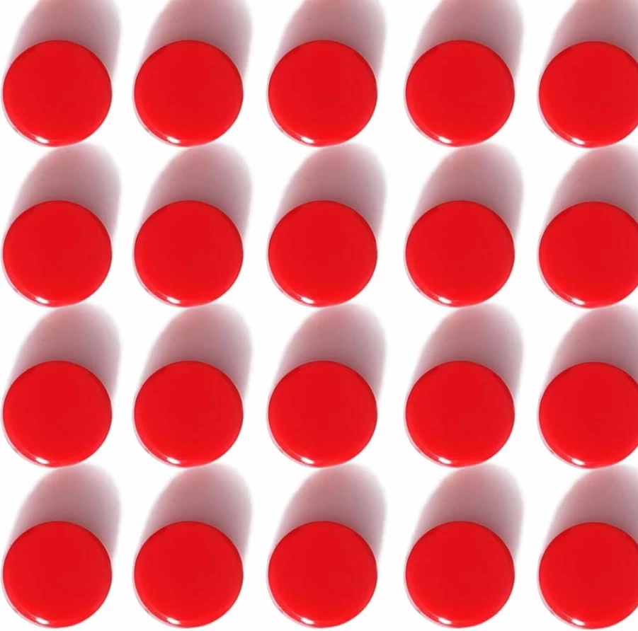 ZDZBLX 20 Pack Strong Refrigerator Magnets - Heavy Duty Round Fridge Magnets for Whiteboard, Locker, Classroom (Red) - Small Cute Mini Magnets for Home & Office