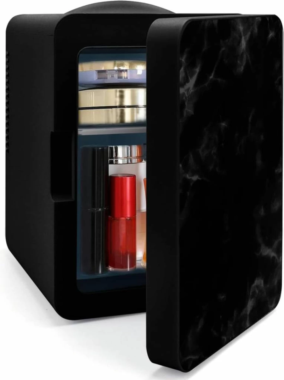Living Enrichment 4L Mini Skincare Fridge - Portable Cooler & Warmer for Beauty Products, Drinks, Travel - AC/DC 12V Power - Ideal for Bedroom, Office, Car - Perfect Gift