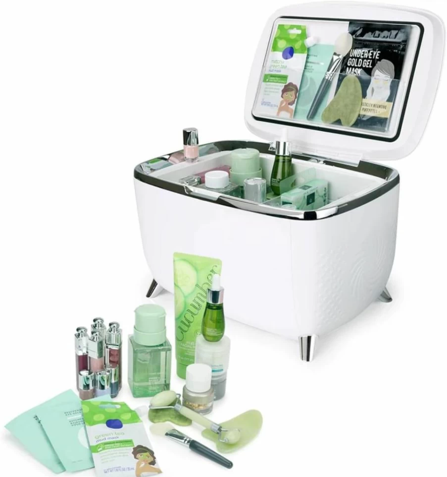 PERSONAL CHILLER 6L Mini Skincare Fridge - Portable Cosmetic Cooler for Beauty Products, Beverages, Home & Bedroom, Low Noise Compact Refrigerator