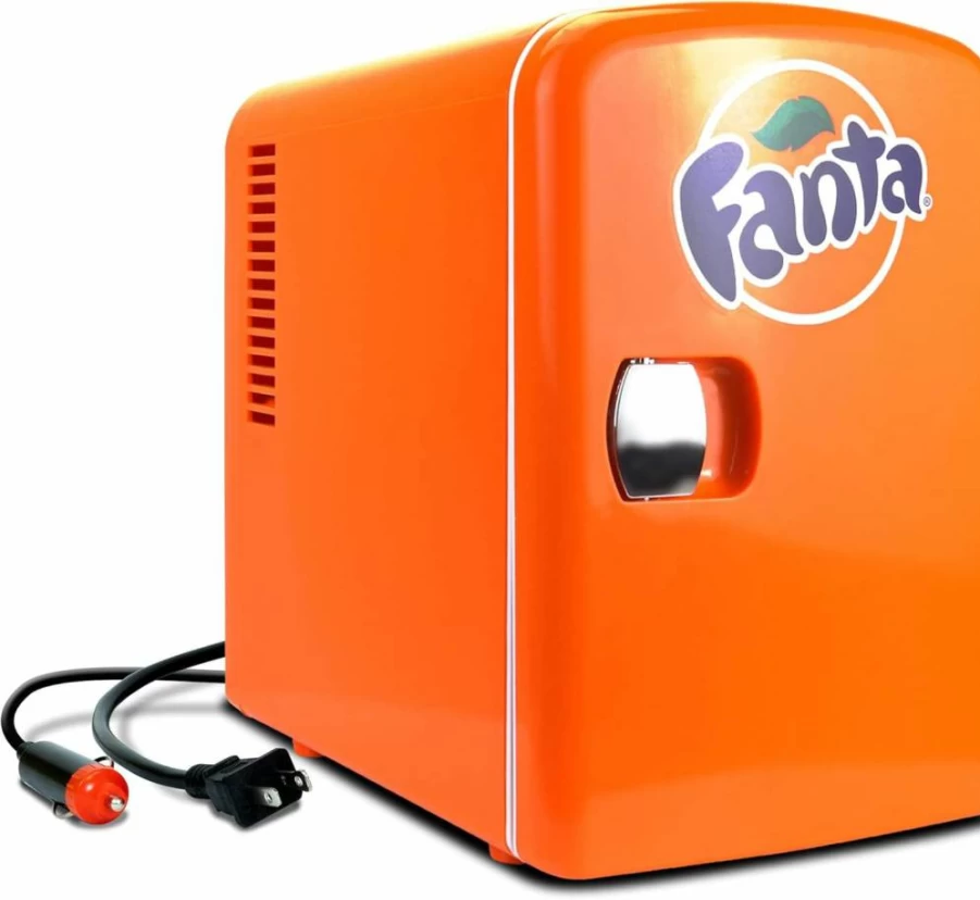 Koolatron 8 Can Mini Fridge - Portable Table Top Cooler for Drinks, Soda, Wine & Breast Milk, 12V/110V Power for Car, Office, Dorm, Outdoor & Patio Use