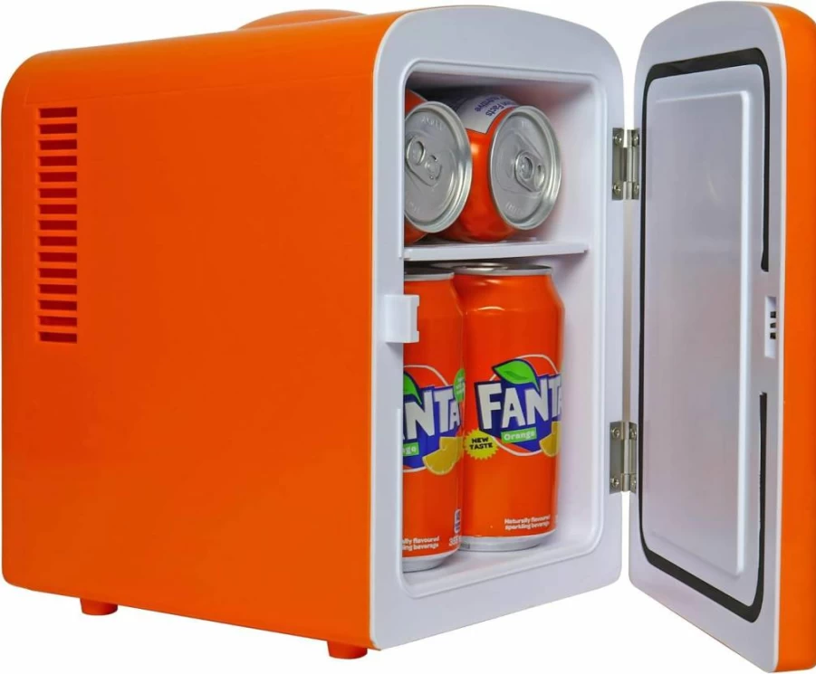 Koolatron 8 Can Mini Fridge - Portable Table Top Cooler for Drinks, Soda, Wine & Breast Milk, 12V/110V Power for Car, Office, Dorm, Outdoor & Patio Use