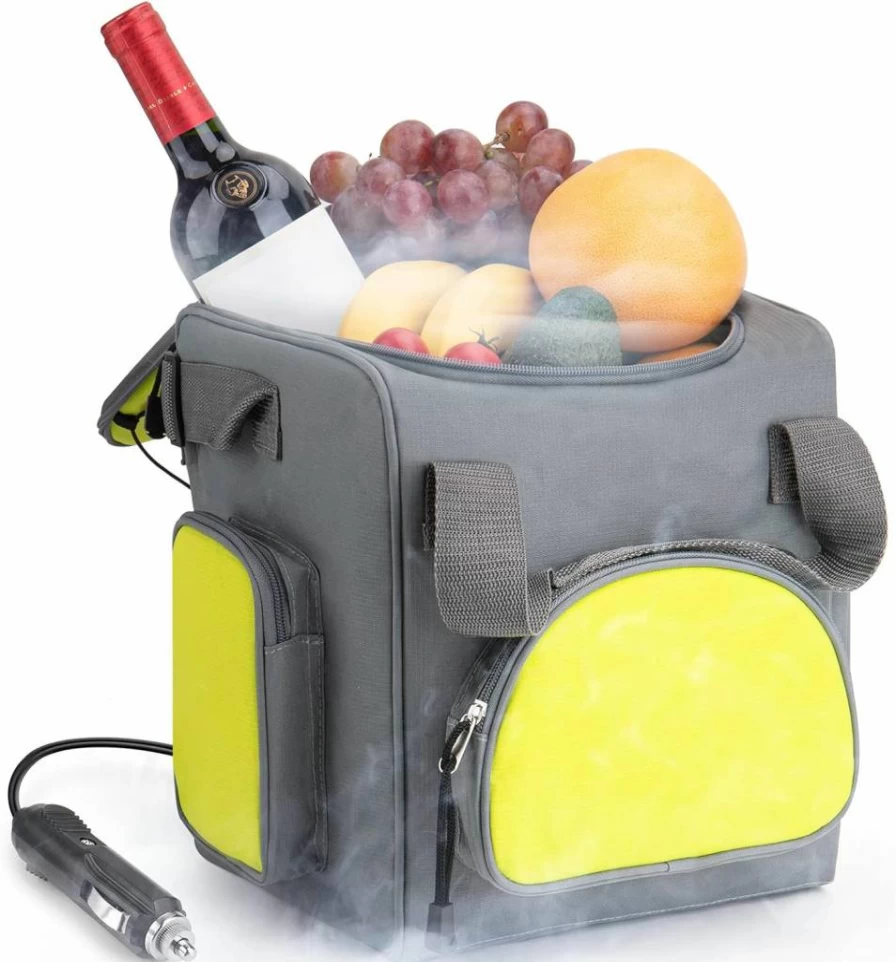 GiTenvy 12V 14L Portable Car Fridge - 15-Quarts Electric Cooler for Travel, Camping & Road Trips, Soft Sided Mini Refrigerator with 50.1W Power Efficiency