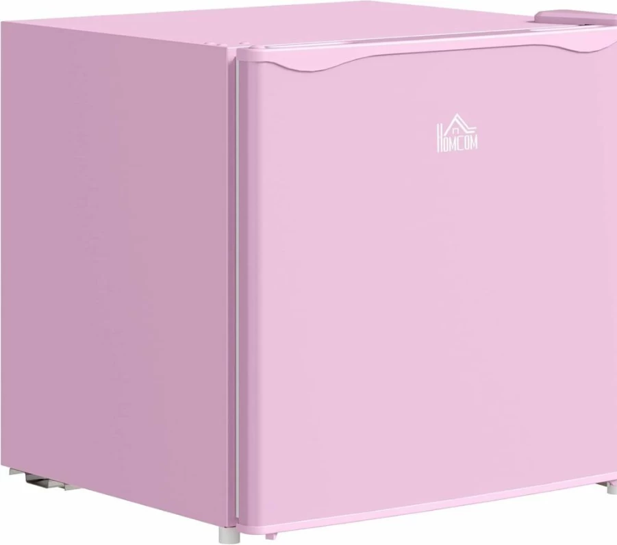 HOMCOM 1.1 Cu.Ft Pink Mini Freezer for Countertop, Compact Upright Freezer with Removable Shelves & Reversible Door, Ideal for Home, Dorm, Apartment, Office