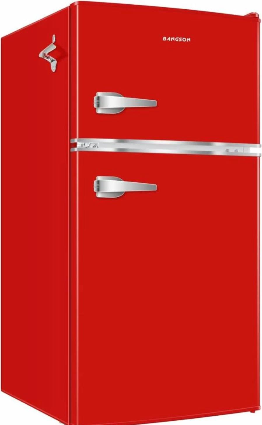 BANGSON 3.2 Cu.Ft Mini Fridge with Freezer - 2 Door Compact Refrigerator for Bedroom, Office, Dorm, Garage, RV (White)