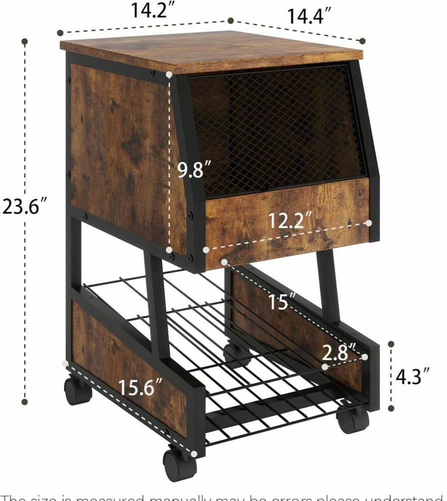 PUNCIA Mini Fridge Stand with Wheels - Compact Refrigerator Cart for Dorm, Office, Bedroom - Beverage Storage Rolling Cooler Table