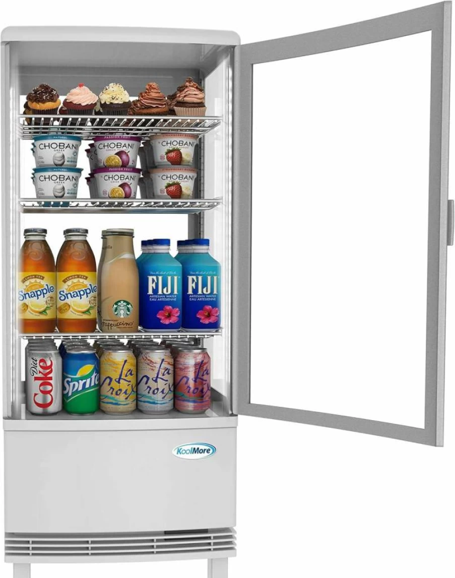 KoolMore 3-Door Commercial Refrigerator CDCU-3C-WH, Energy Efficient White Commercial Cooler for Restaurants & Businesses
