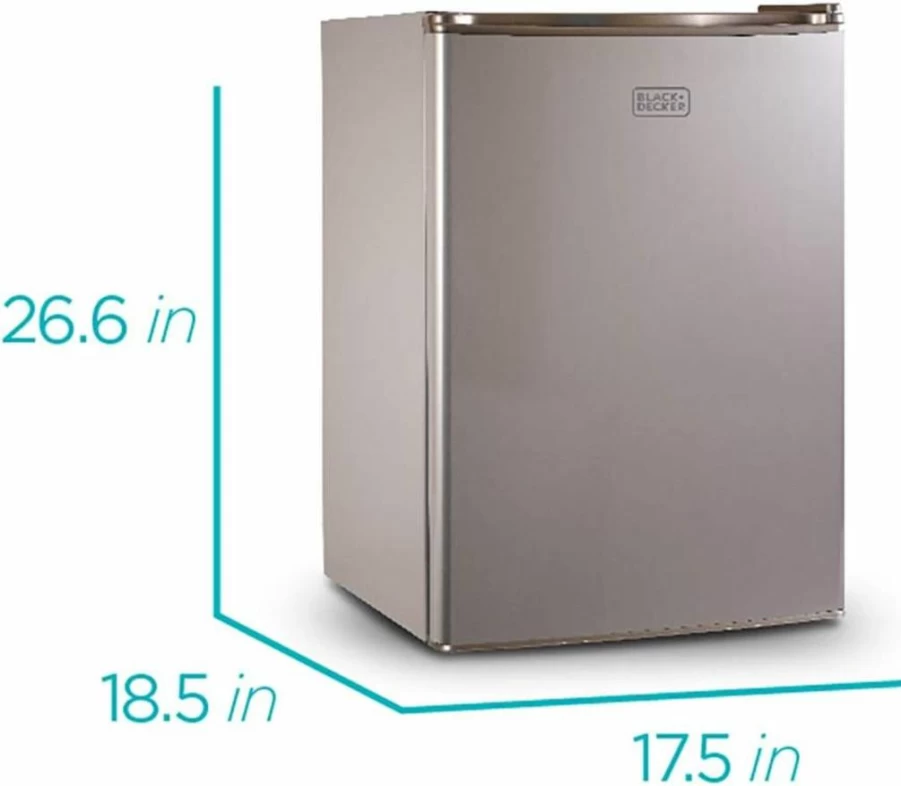 BLACK+DECKER 1.7 Cu Ft Energy Star Mini Fridge with Freezer - Compact Single Door Refrigerator, Black (BCRK17B)