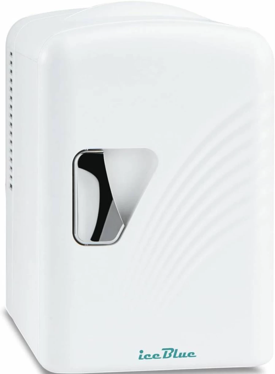 Iceblue 4L Retro Mini Skincare Fridge - Portable Cooler & Warmer for Cosmetics, Bedroom, Car, Office, Dorm - 110V AC/12V DC - Gift Idea (White)
