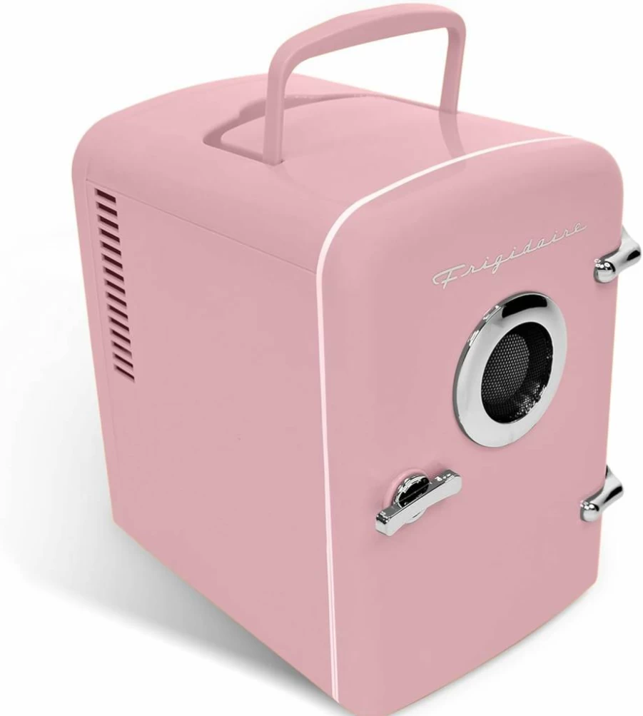 Frigidaire Mini Portable Fridge - 4L Compact Cooler for 6 Cans, Makeup & Skincare, Eco-Friendly Freon-Free Design, Includes Home Plug & 12V Car Adapter, Yellow