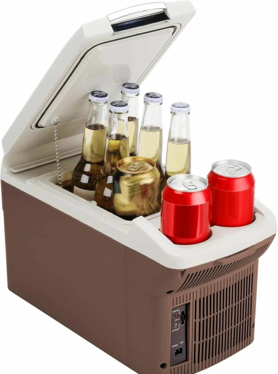 ICEROVER 12V/110V Portable Car Refrigerator - 6L Thermoelectric Cooler & Warmer for Camping, RV, Travel - Compact 12 Volt DC/AC Electric Fridge (Grey)