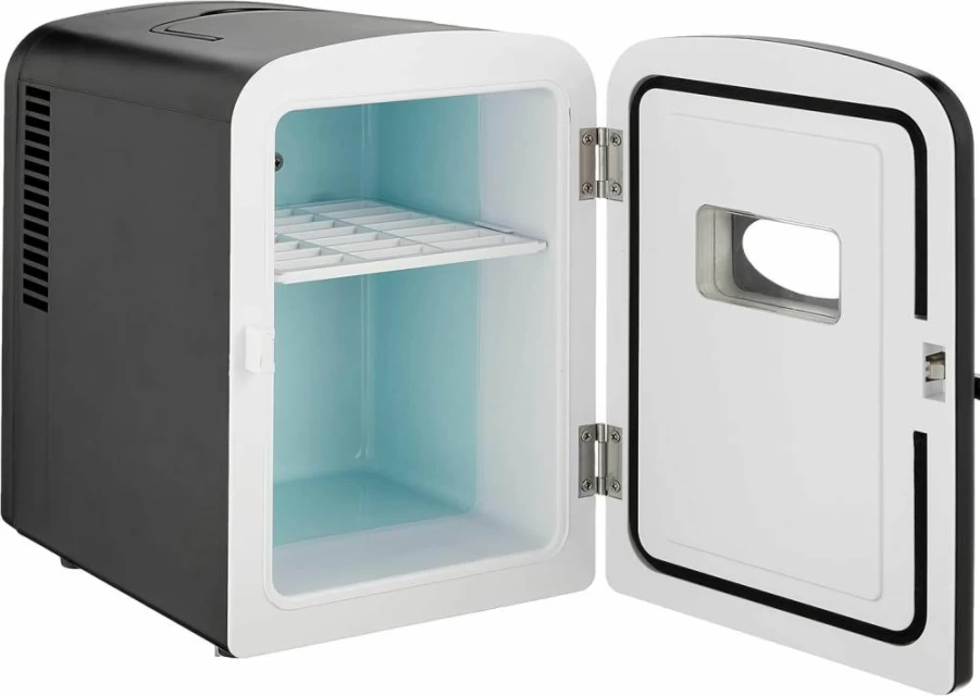 RCA Arctic Chef Mini Retro 6 Can Beverage Refrigerator - 0.15 Cu Ft Compact Beer Cooler, Black (Rmis129-Black)