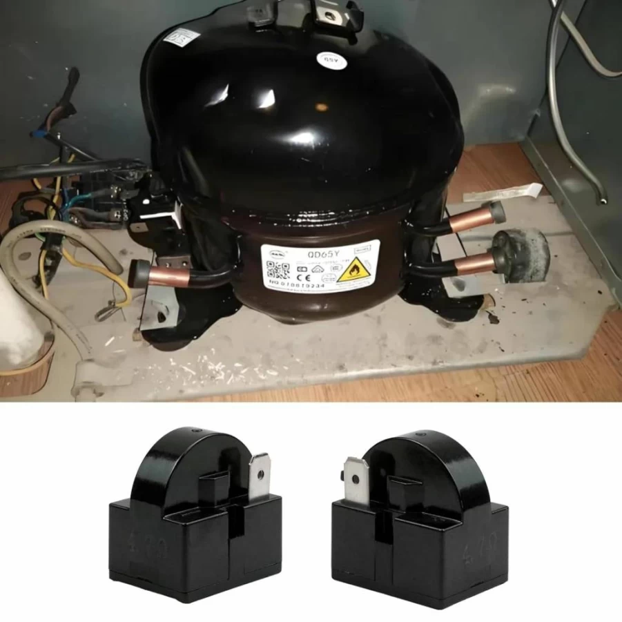2Pcs Ninawesome PTC Refrigerator Compressor Relay 4.7 Ohm 2-Pin Replacement for Freezer, Dehumidifier, Mini Fridge, Beverage & Wine Coolers