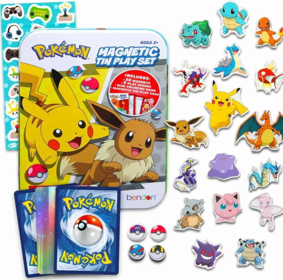 Pokemon Fridge Magnets 36-Piece Set - Kids Learning Toys with Stickers, Magnetic Refrigerator Toys for Toddlers & Children
